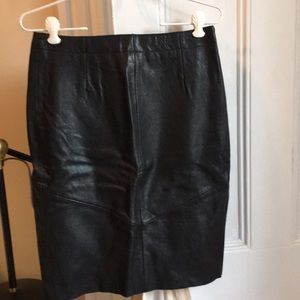 Leather pencil skirt